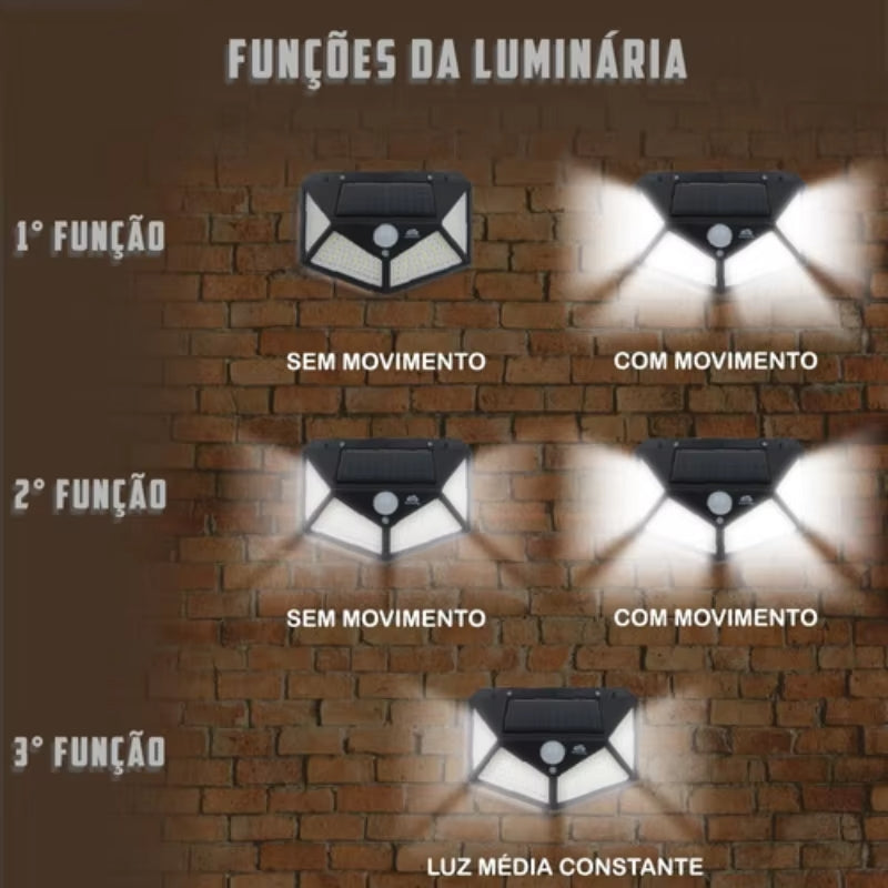 Luminária Solar Impermeável em LED